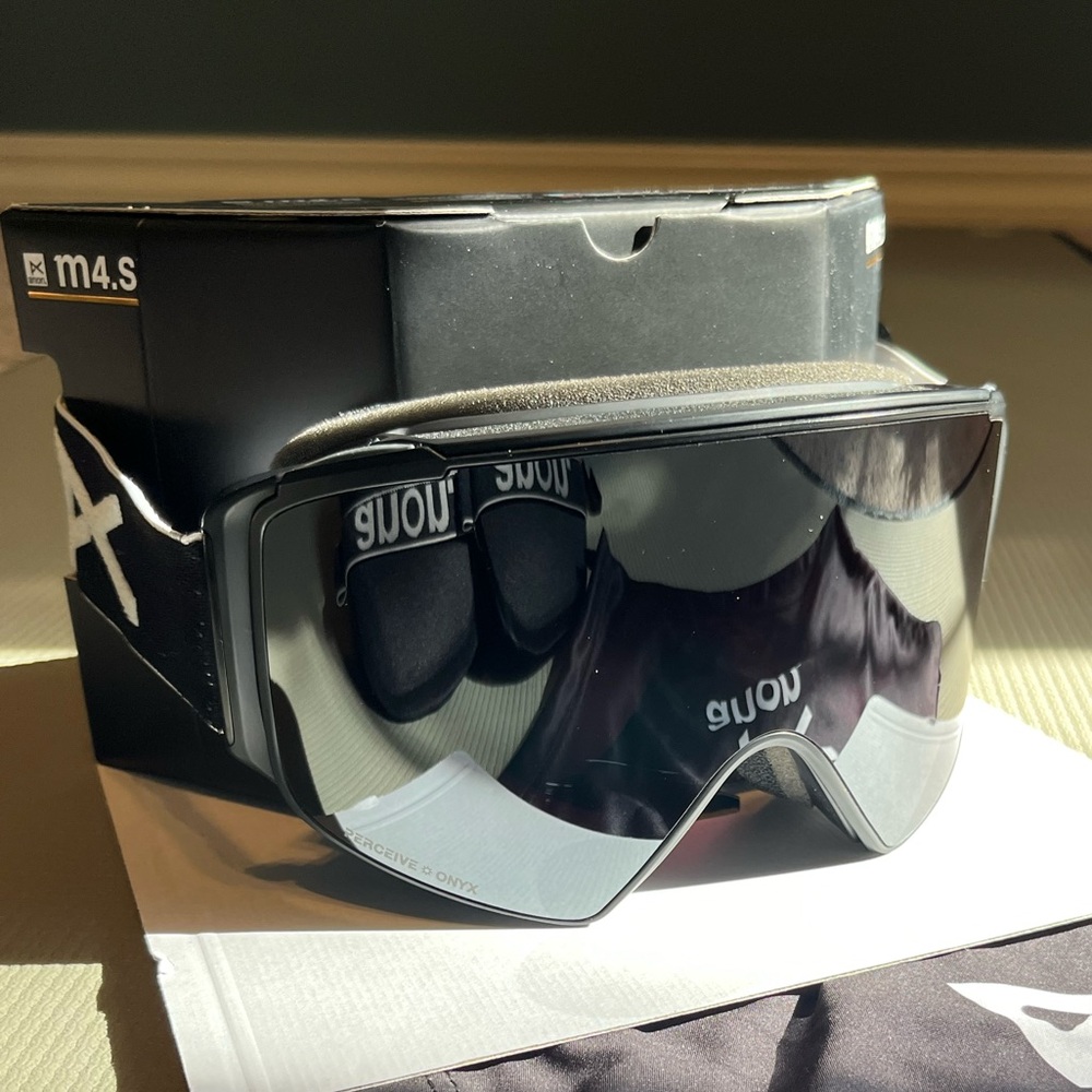 Anon M4S Goggles Black Strap with Sunny Onyx, Sunny Red, & Cloudy Burst Lenses